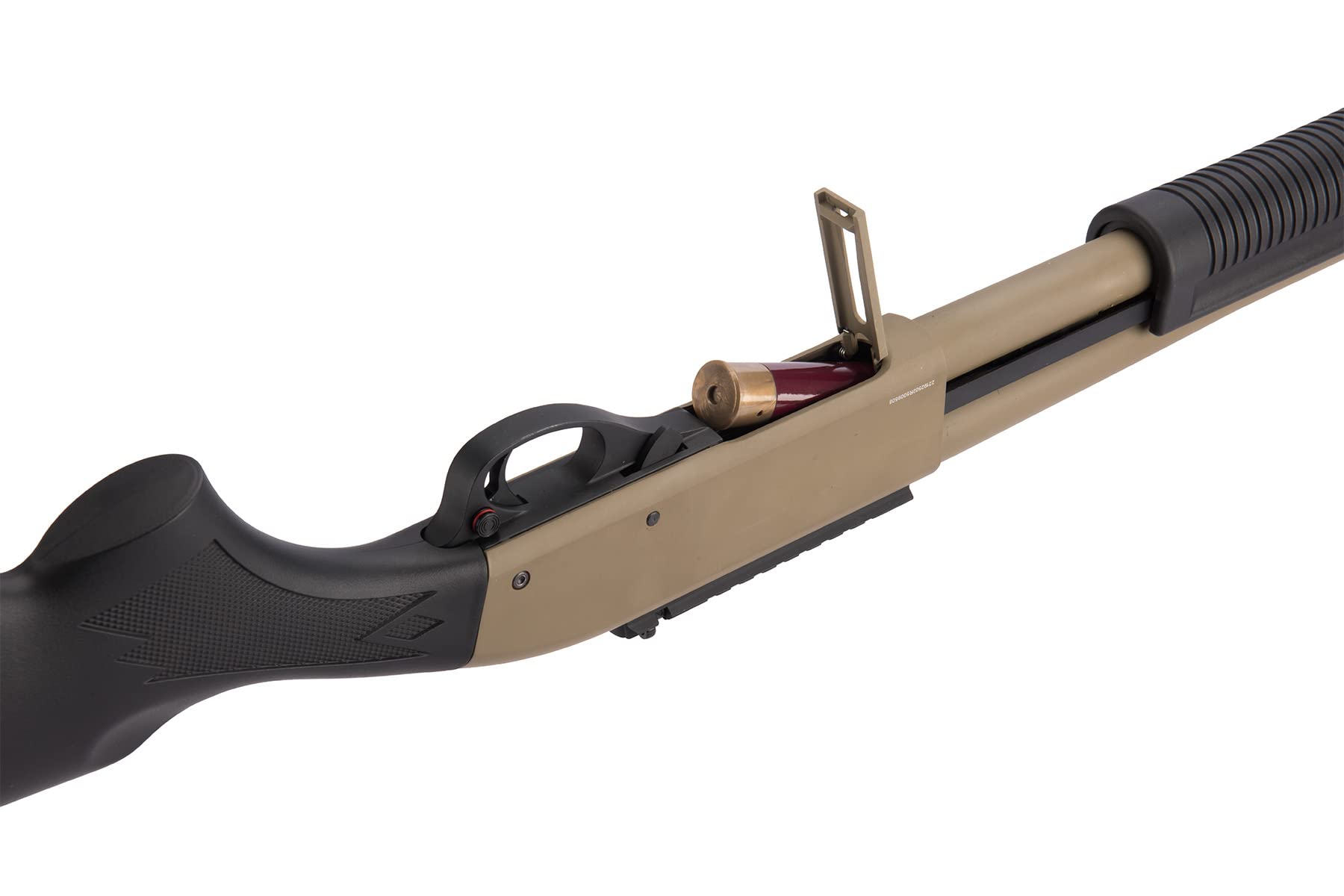 Golden Ball & Eagle M870 3/6-Shot Pump Action Gas Airsoft Shotgun - Tan | Realistic Tactical Training & Outdoor Airsoft Games | Perfect for Milsim, Target Practice & Survival Scenarios