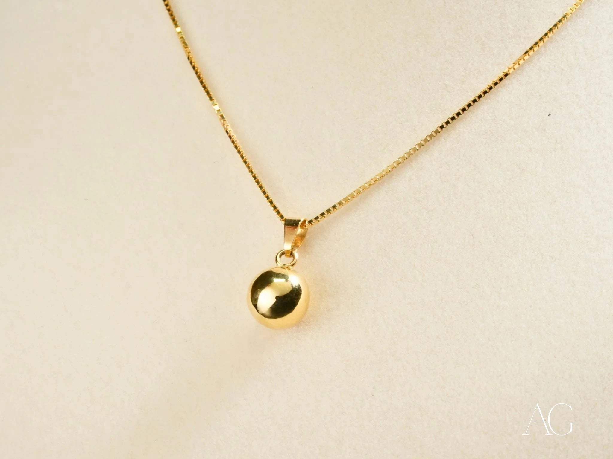 Golden Sphere Pendant Necklace - 18K Gold Plated Elegant Jewelry for Women | Perfect for Date Night, Wedding & Special Occasions