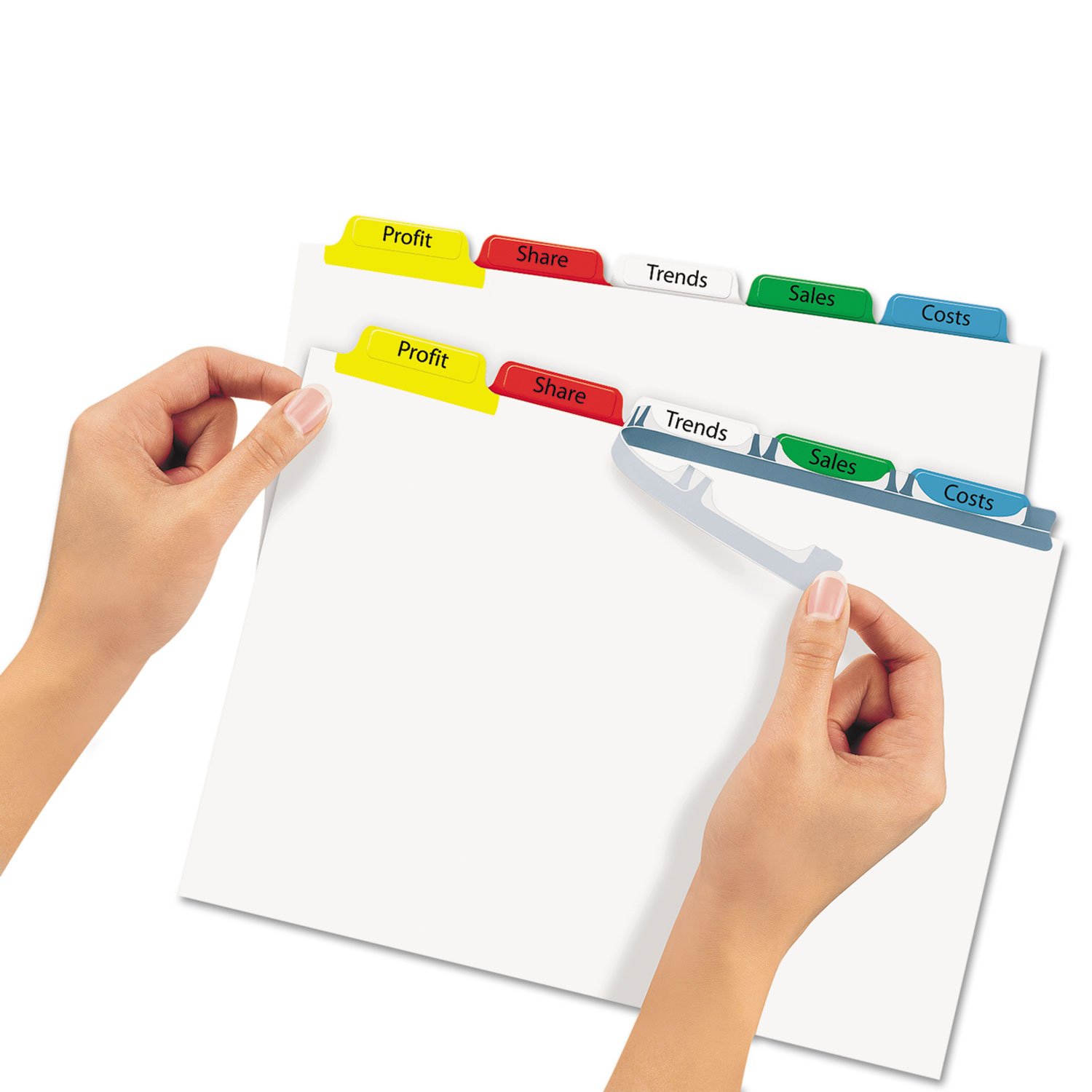 AVERY AVE11423 Clear Index Tabs - 25-Pack Punchable Label Dividers for Binders, Files & Organizers | Perfect for Office, School & Home Organization