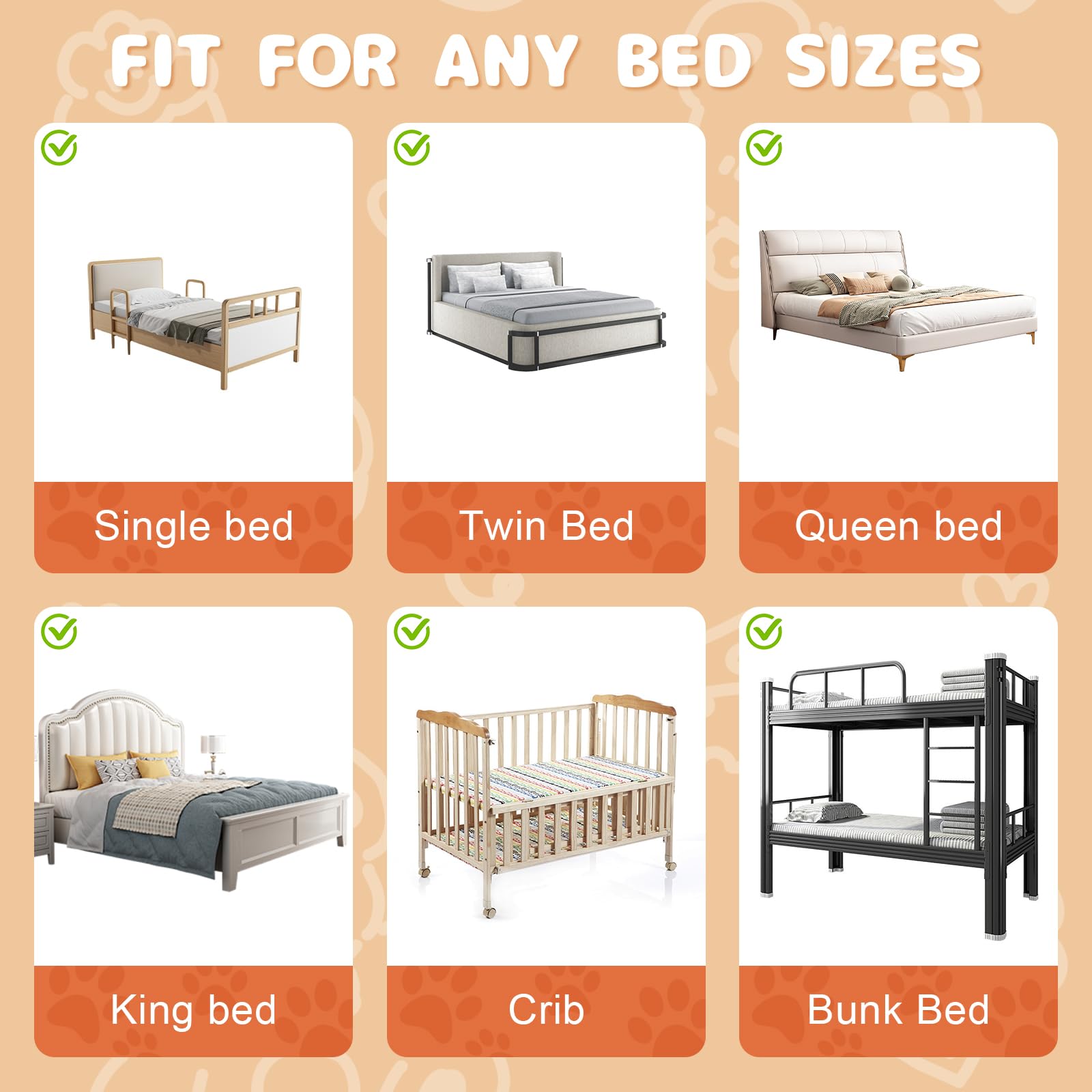 OMZER 32'' Swing Down & Height Adjustable Bed Guard Rail for Toddlers - Safety Bed Rail for Twin, Queen, King & Full Size Beds | Perfect for Babyproofing & Preventing Falls During Sleep