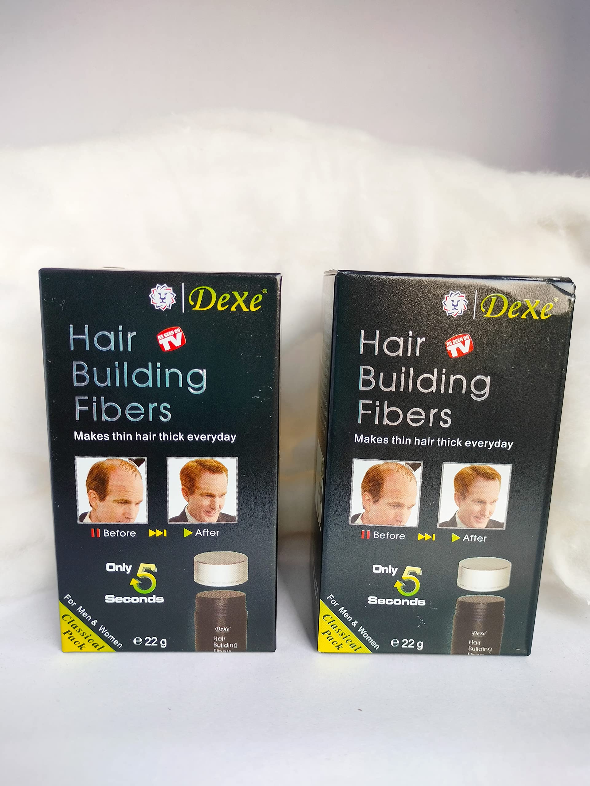 **Dark Brown Hair Thickening Fibers for Men & Women - Plant & Cotton Based, Instant Volume & Coverage (44g, Pack of 2) - Perfect for Thinning Hair, Bald Spots & Everyday Styling**