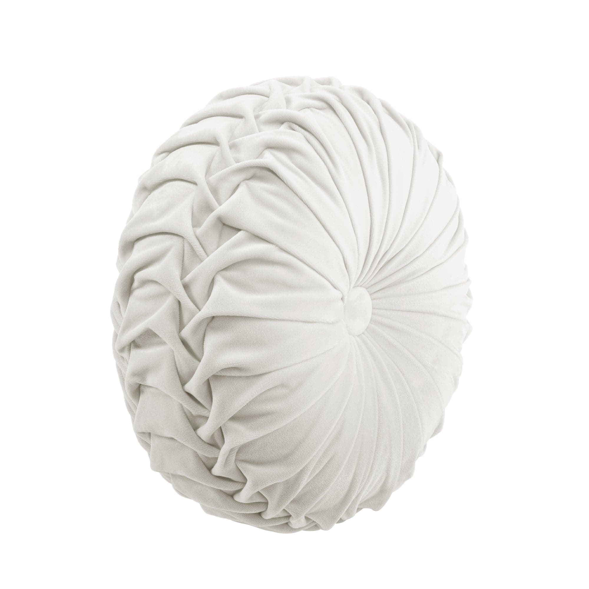 Round Pleated Soft Velvet Throw Pillow - Elegant Home Decor for Sofa, Bed & Couch - Cozy Accent Pillow for Living Room, Bedroom & Nursery