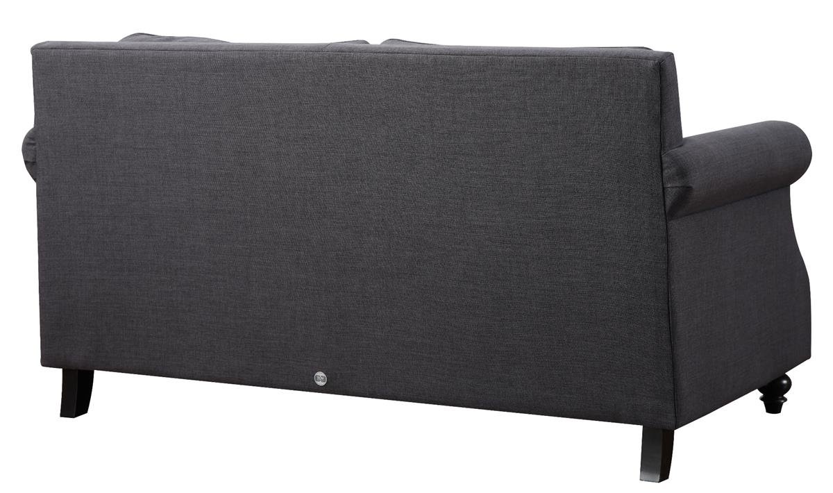 TOV Furniture Camden Linen Loveseat Sofa - Grey Modern Small Couch for Living Room, Apartment, Lounge & Office | Comfortable Two-Seater with Linen Upholstery
