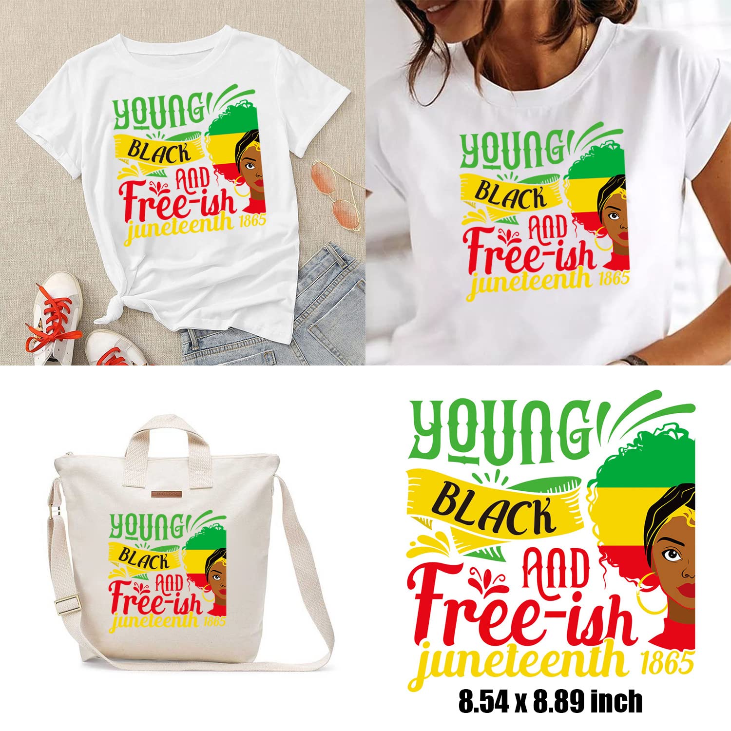 3 Sheets Juneteenth Heat Transfer Vinyl Stickers - Patriotic Iron On Decals for T-Shirts, Hats, Backpacks & Pillows - Perfect for Juneteenth Decorations, Independence Day & Memorial Day Celebrations