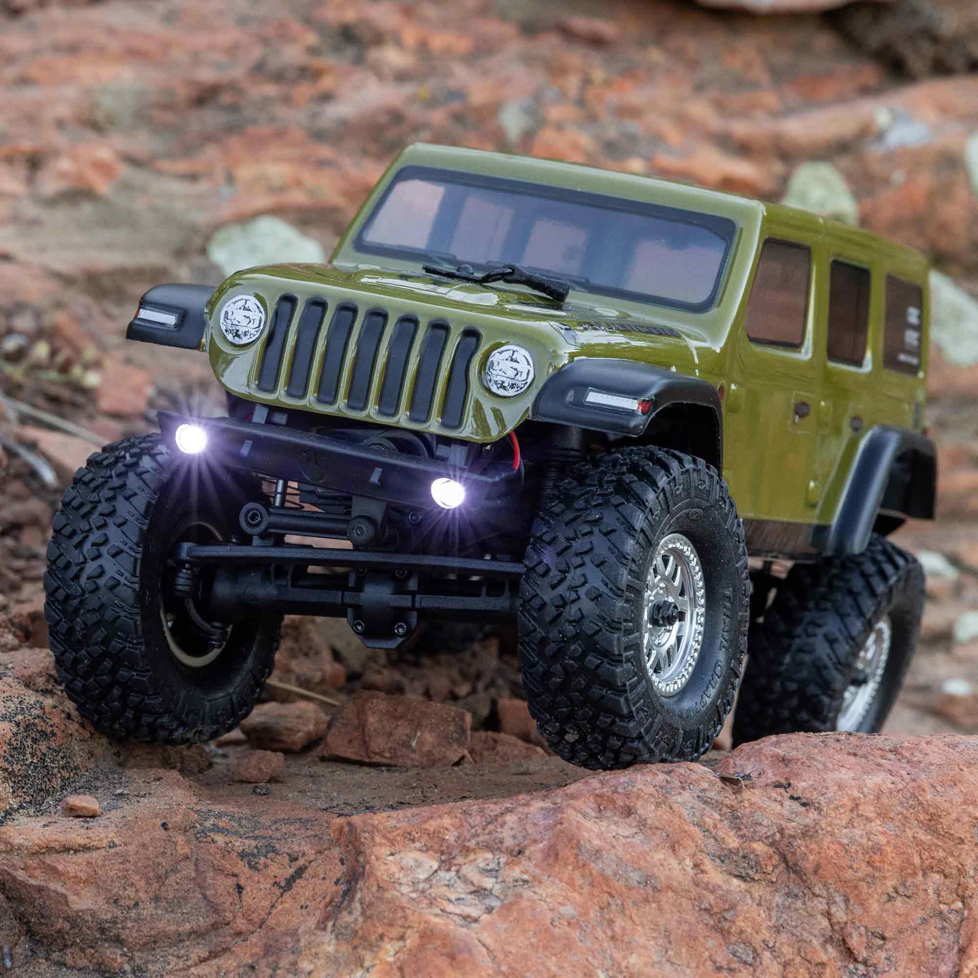 AXIAL SCX24 1/24 Scale 4WD RTR RC Crawler - 2019 Jeep Wrangler JLU CRC (Green) with Battery & Charger | Off-Road Rock Crawling, Trail Adventures & Backyard Fun