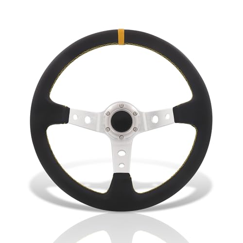 PVC Leather / Silver Center / Yellow Stitching