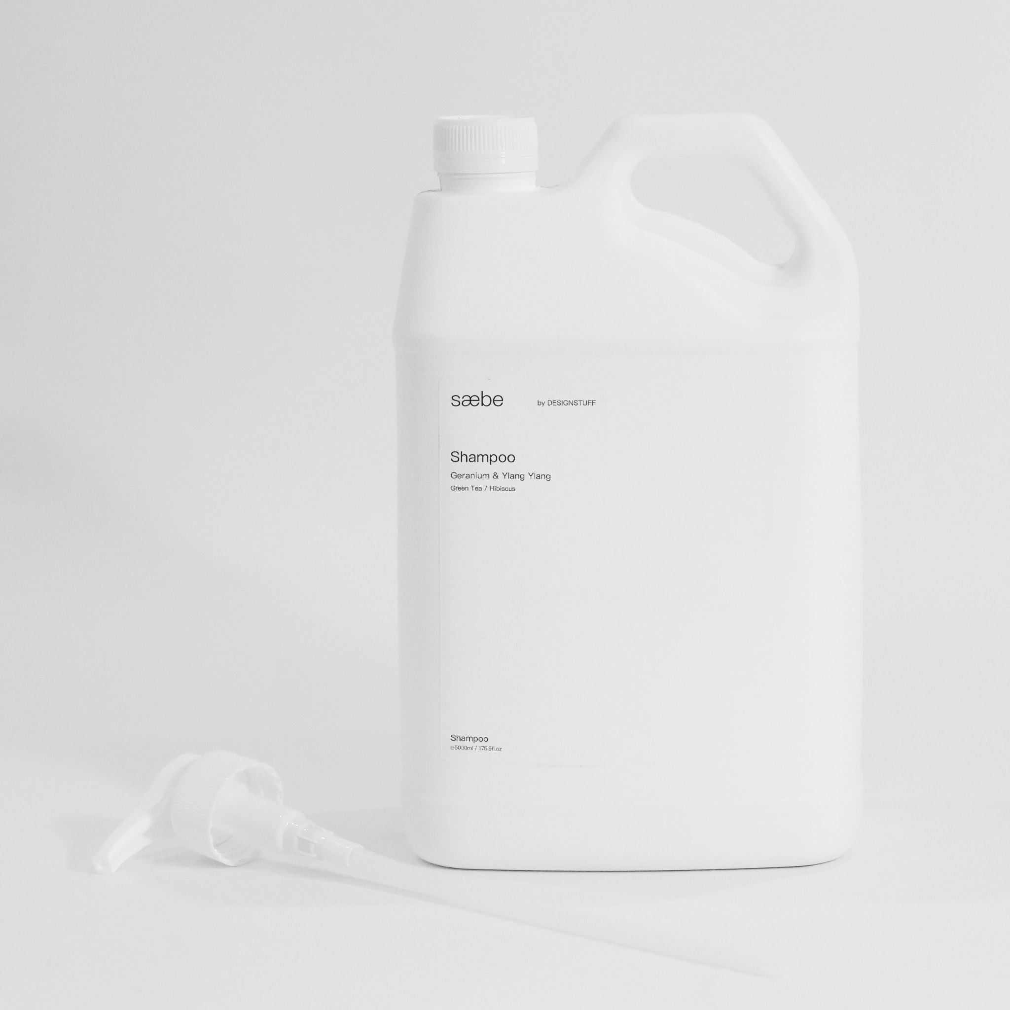 DESIGNSTUFF Saebe Shampoo Refill - Geranium & Ylang Ylang Scent, 5 Liter Bulk Refill for Salons & Spas | Hydrating & Nourishing Hair Care Solution for Daily Use
