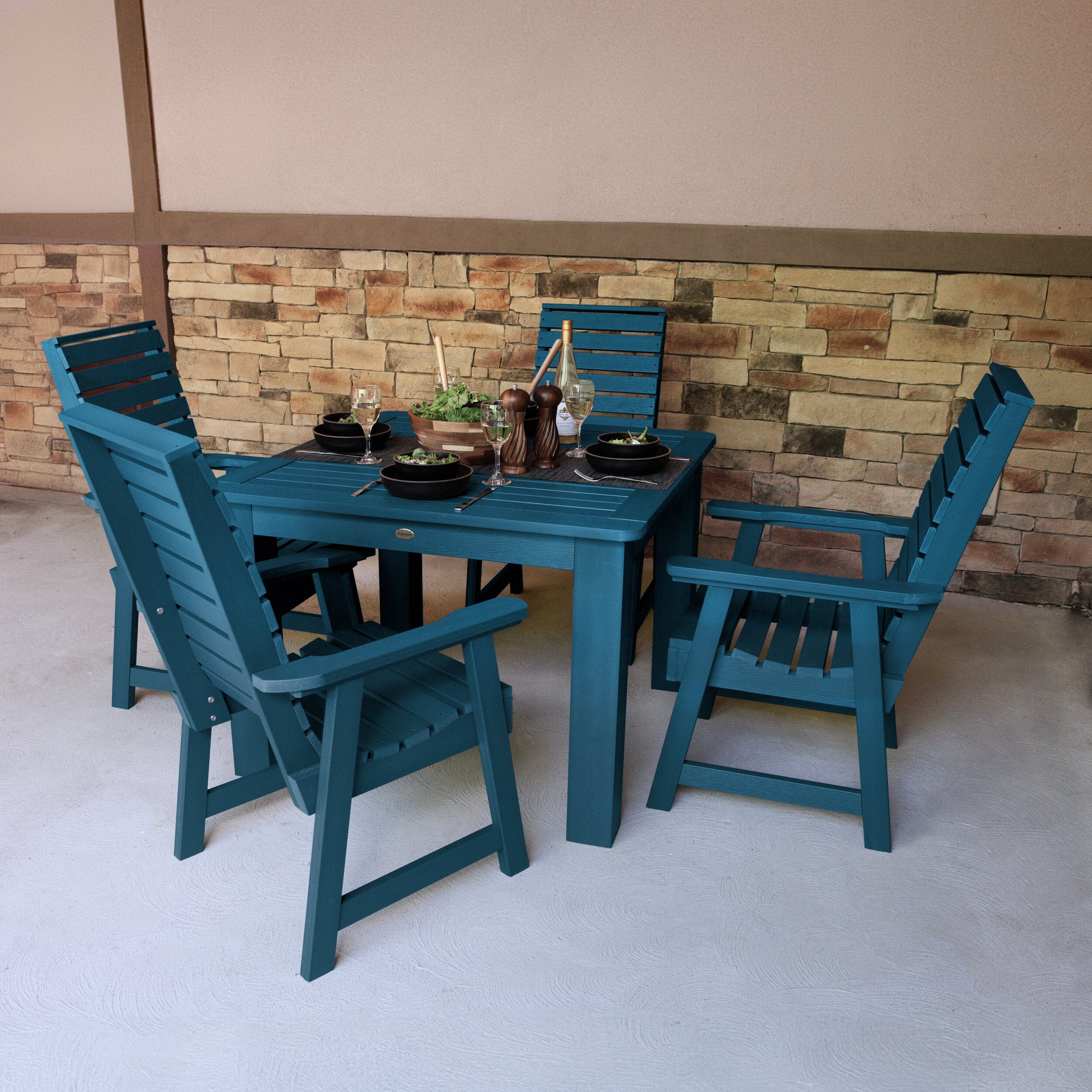 Weatherly 5-Piece Square Outdoor Dining Set 42