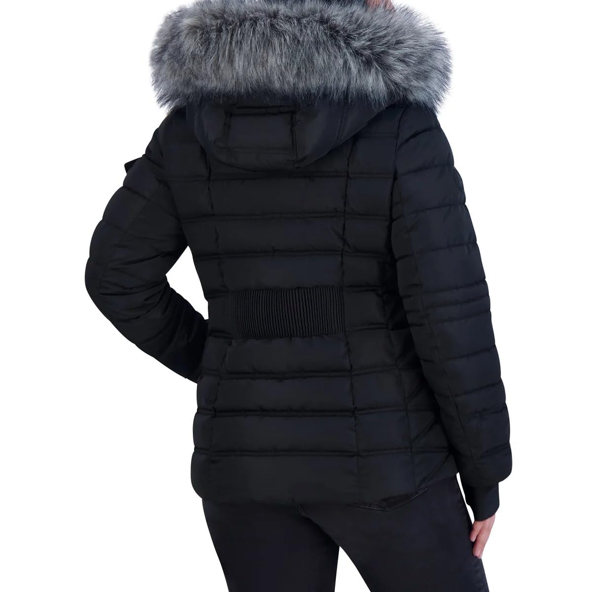 Nautica Women's Waterproof Puffer Jacket with Faux Fur Hood - Warm Winter Coat for Outdoor Activities & Casual Wear