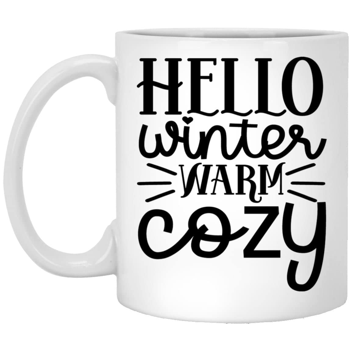 Hello Winter Warm Cozy Coffee Mug 11oz - Funny Christmas Gift for Friends & Family - Best Holiday Present for Coffee Lovers - Perfect for Office, Home & Winter Gatherings
