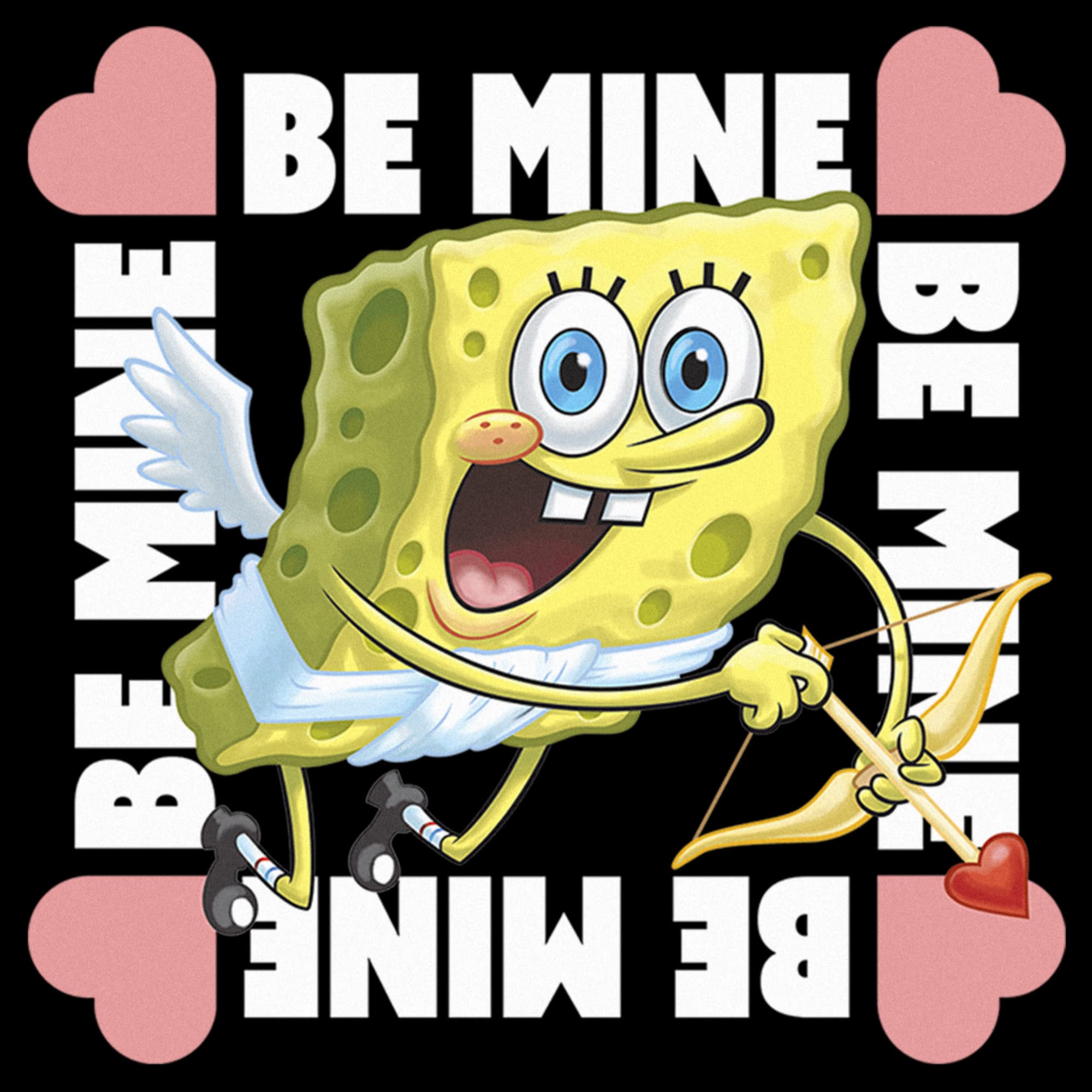 SpongeBob SquarePants 'Cupid Be Mine' Graphic T-Shirt for Women | Funny Valentine's Day Cartoon Tee | Perfect Gift for Fans, Casual Wear & Themed Parties