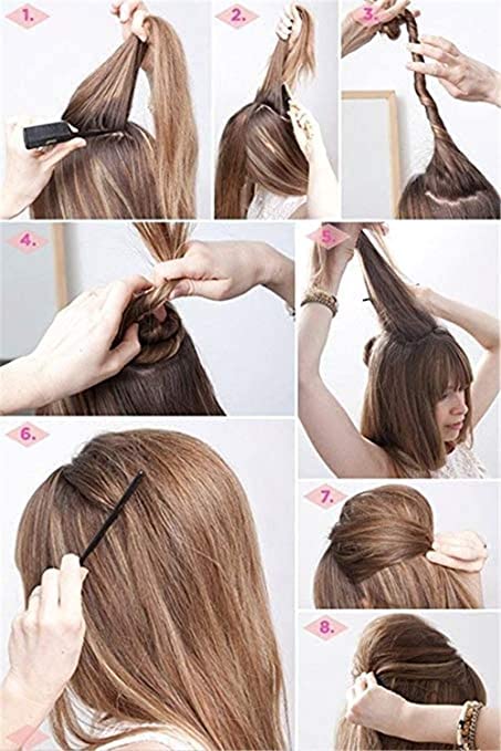KYNA Set of 2 Donut Bun Maker with Comb - Hair Puff Maker & Bump It Up Comb - Hair Styling Accessories for Women & Girls - Perfect for Updos, Ponytails & Special Occasions