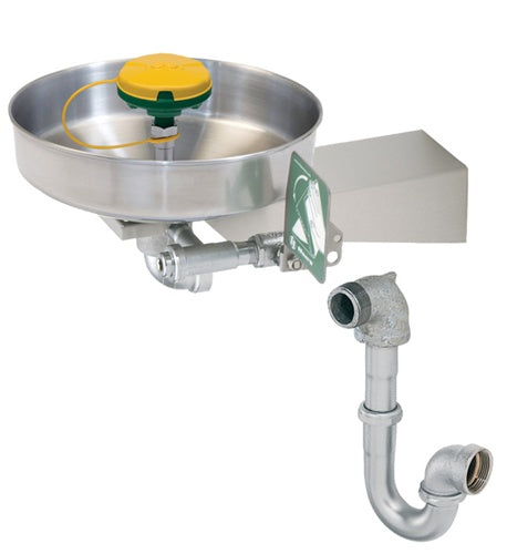 Haws 7360BTWC AXION MSR Wall Mount Eyewash Station with Stainless Steel Bowl - Emergency Eye Wash for Laboratories, Factories & Industrial Safety Use