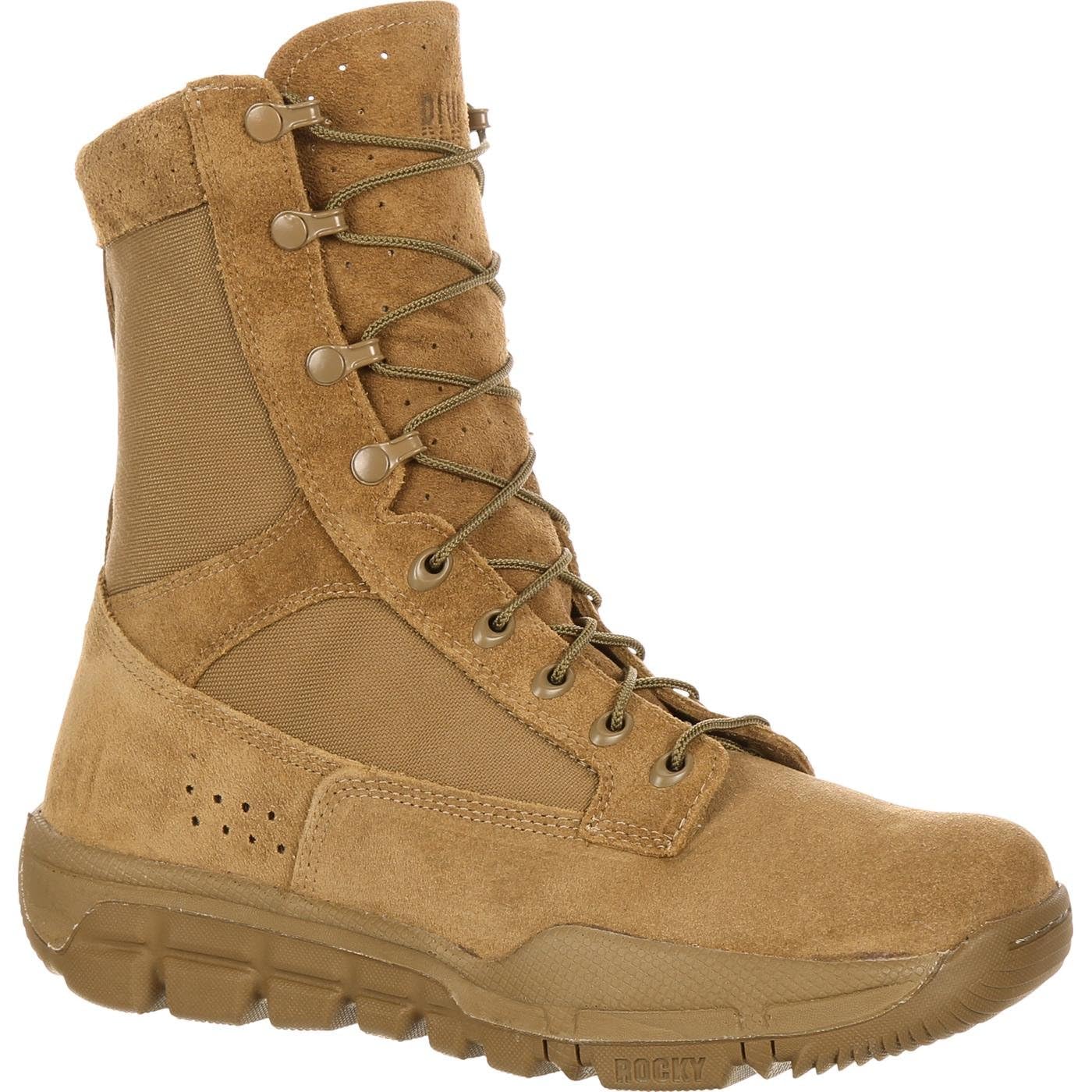 ROCKY Lightweight Commercial Military Boots - Durable Tactical Footwear for Outdoor, Hiking & Work - Waterproof & Comfortable for Men & Women