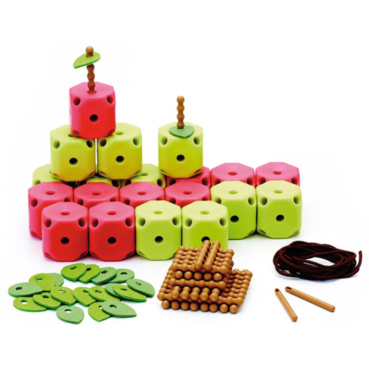 Weplay KF0012 Apple Links - 33-inch Educational Toy for Kids, Fine Motor Skills Development, Sensory Play for Toddlers & Preschoolers - Perfect for Classroom, Home Learning & Montessori Activities