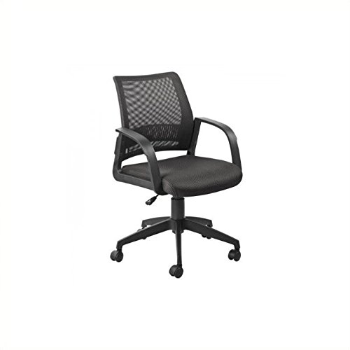 BOWERY HILL Black Mesh Back Office Chair with Adjustable Height - Ergonomic Desk Chair for Home Office, Gaming & Workspace Comfort