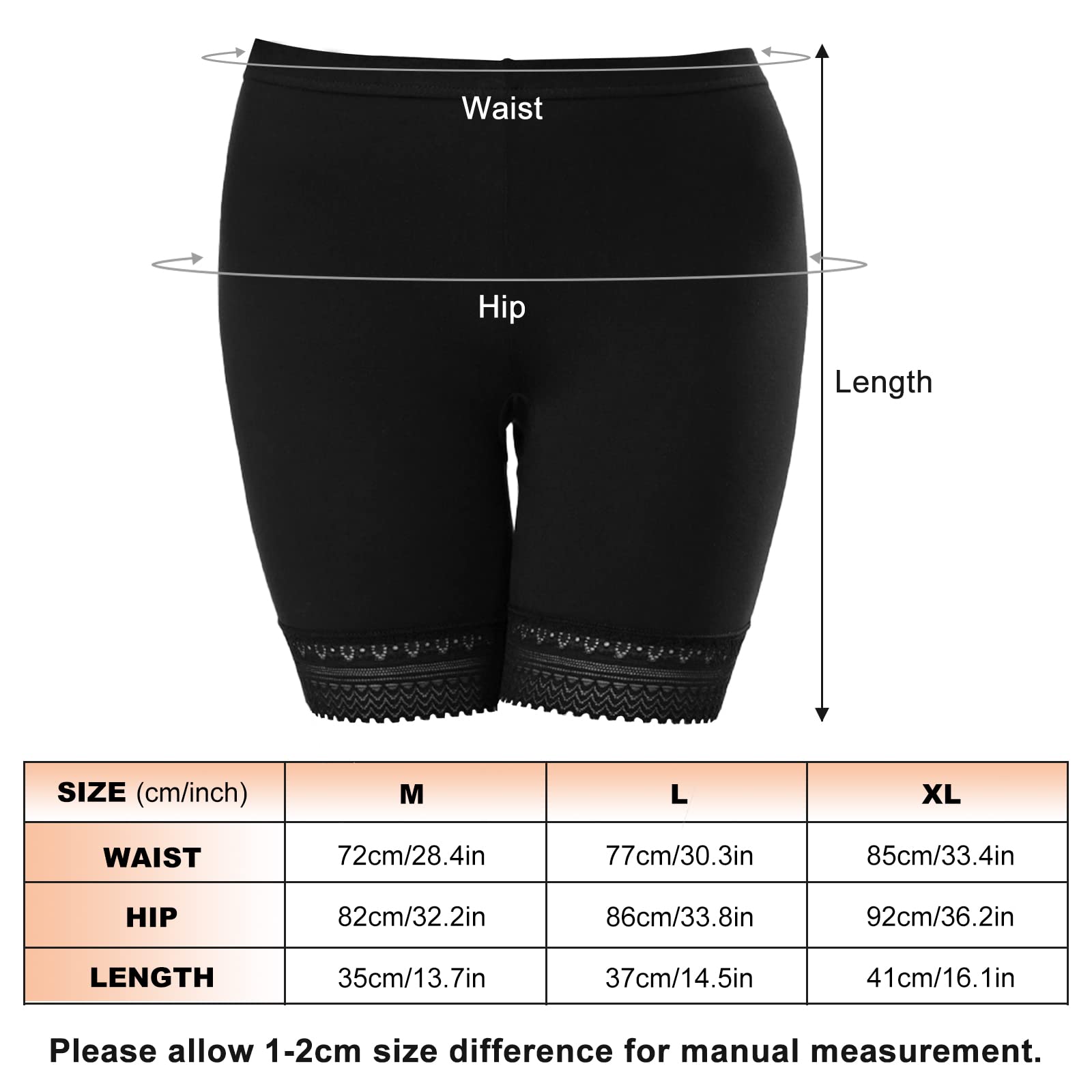 MIAHART 3-Pack Women's Anti-Chafing Shorts - Seamless Underwear for Skirts & Dresses - Breathable Safety Shorts for Workout, Running & Daily Wear
