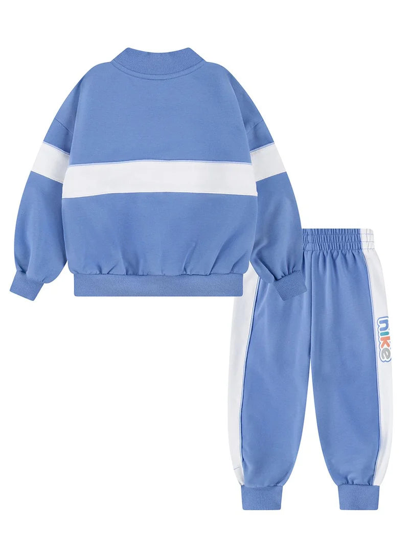 Nike Kids E1D1 Quarter Zip Blue Tracksuit Set - Comfortable & Stylish Activewear for Boys & Girls - Perfect for Sports, School & Outdoor Play