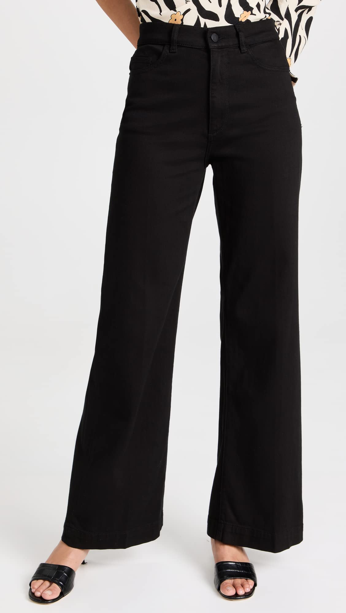 DL1961 Women's Hepburn High Rise Wide Leg Vintage Jeans - Comfortable Retro Denim Pants for Casual Wear & Everyday Outfits