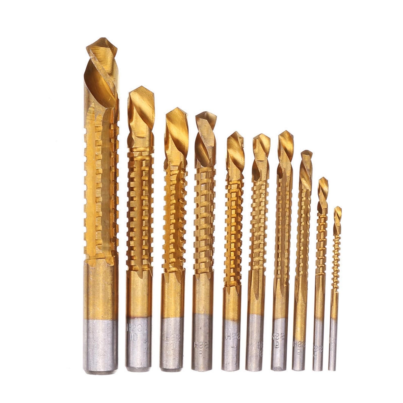 10pcs HSS Coated Twist Drill Bit Set (3-13mm) for Wood & Metal Cutting - Perfect for DIY Projects, Home Repairs & Professional Workshop Use