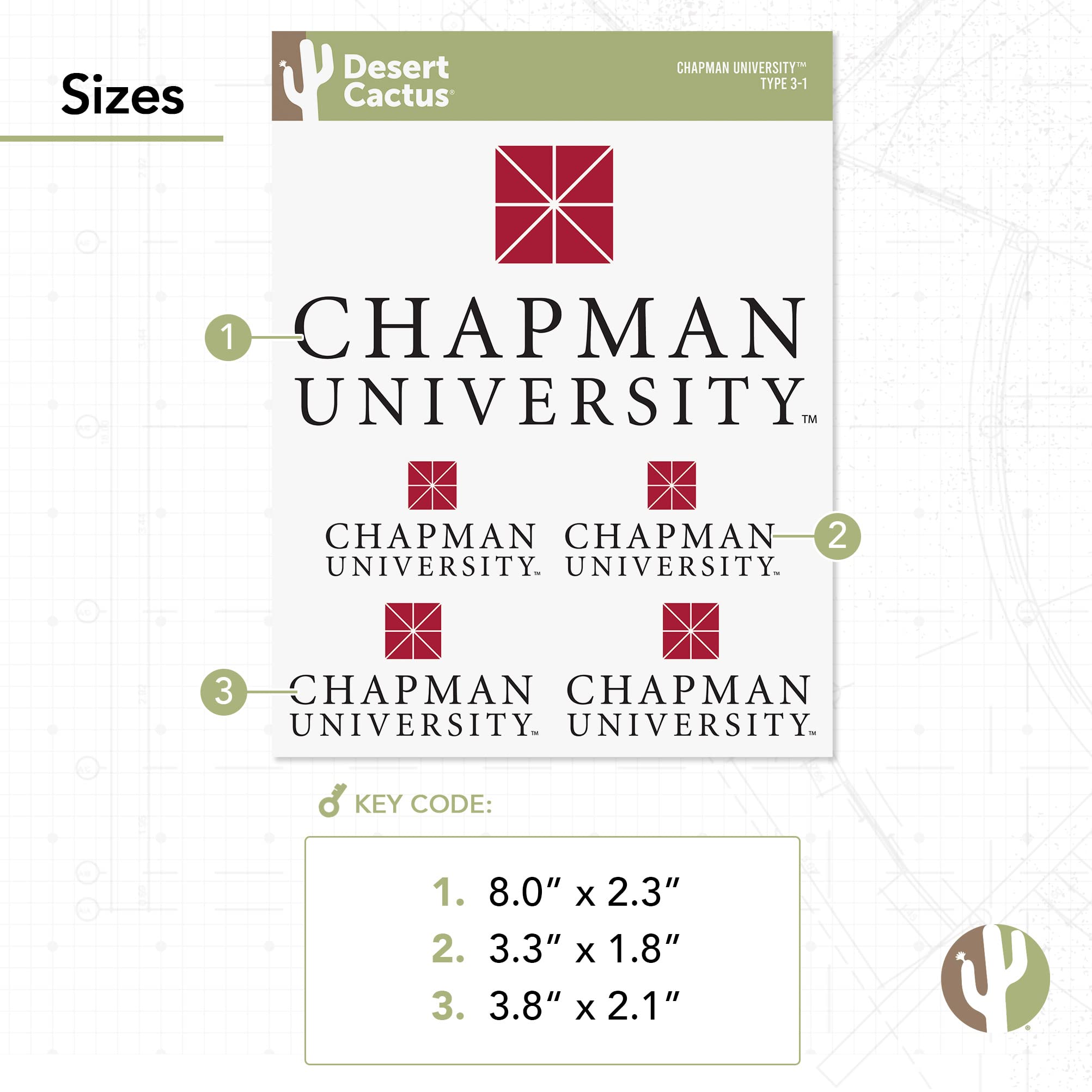 Chapman University Panthers Vinyl Decals - Desert Cactus Design Stickers for Laptop, Water Bottle, Car & Scrapbook (Type 3-1) | Perfect for School Spirit, College Pride & DIY Crafts