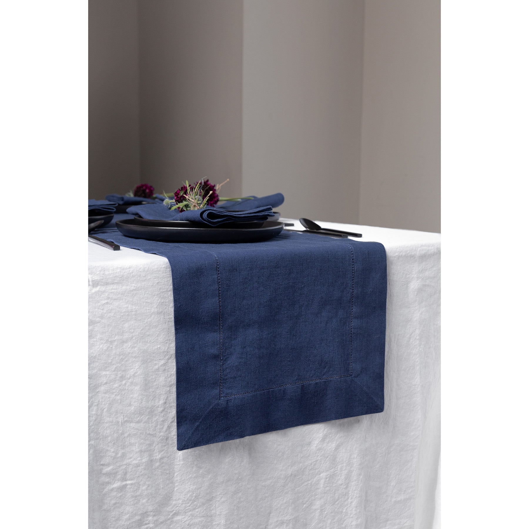 Premium Heavyweight Hemstitch Table Runner - Elegant Dining Decor for Weddings, Holidays & Formal Events - 100% Cotton Linen Tablecloth Accessory