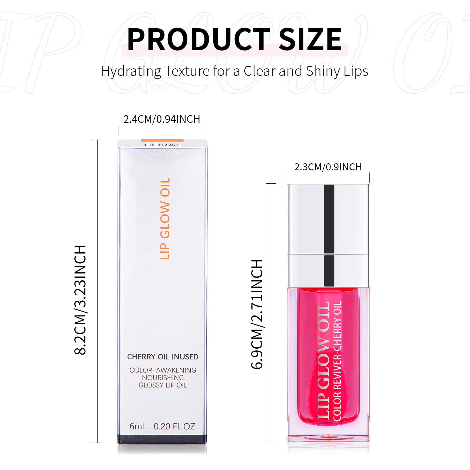 Prreal 2Pcs Hydrating Tinted Lip Oil - Plumping Lip Gloss with Vitamin E for Dry Lips, Non-Sticky Nourishing Lip Care, Glassy Shine Lip Balm & Tint (Color C) | Perfect for Daily Moisture, Night Care & Makeup Looks