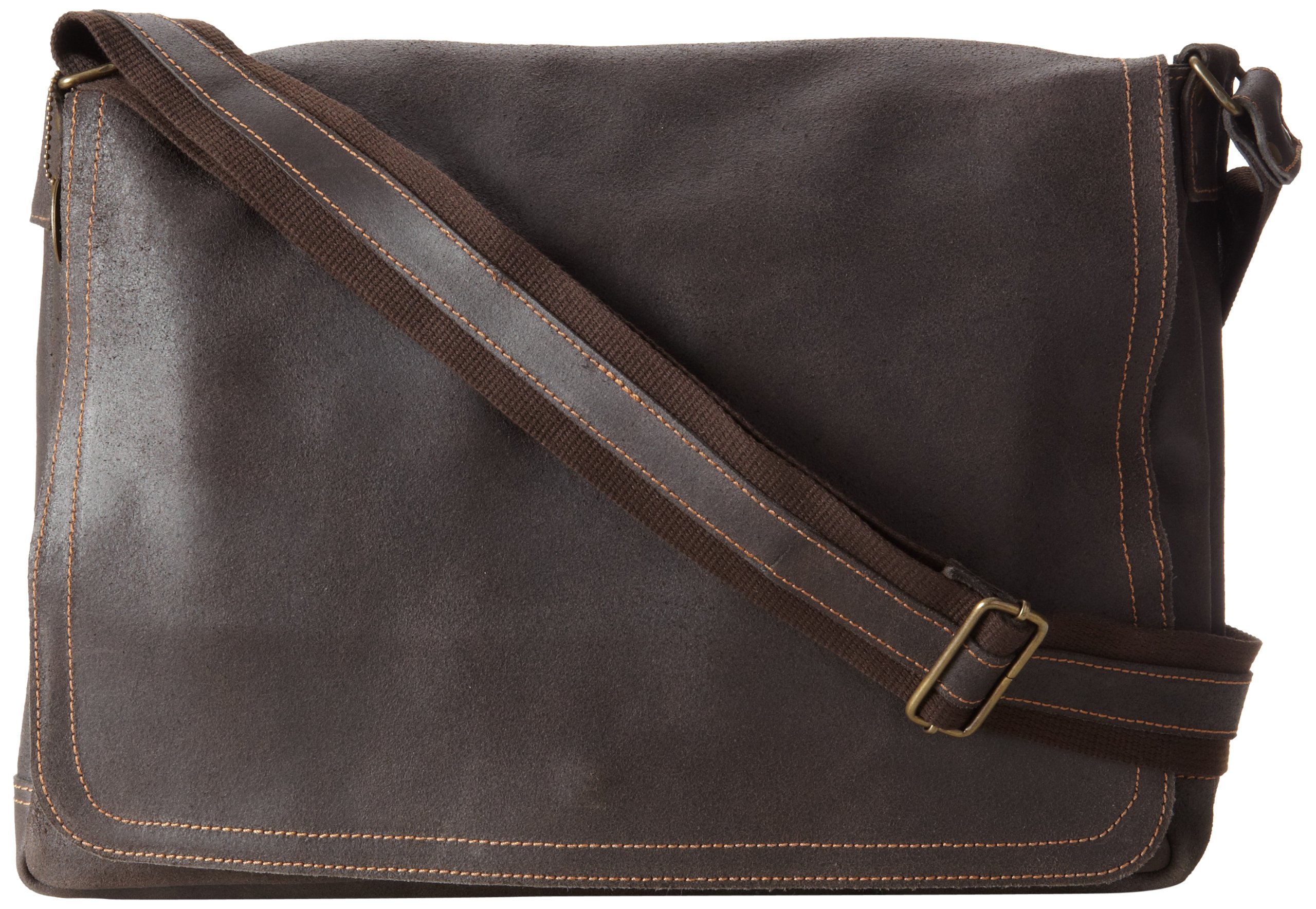David King & Co. Genuine Leather Distressed Full Flap Laptop Messenger Bag in Cafe Brown - Stylish & Durable Work Bag for Business Professionals & College Students