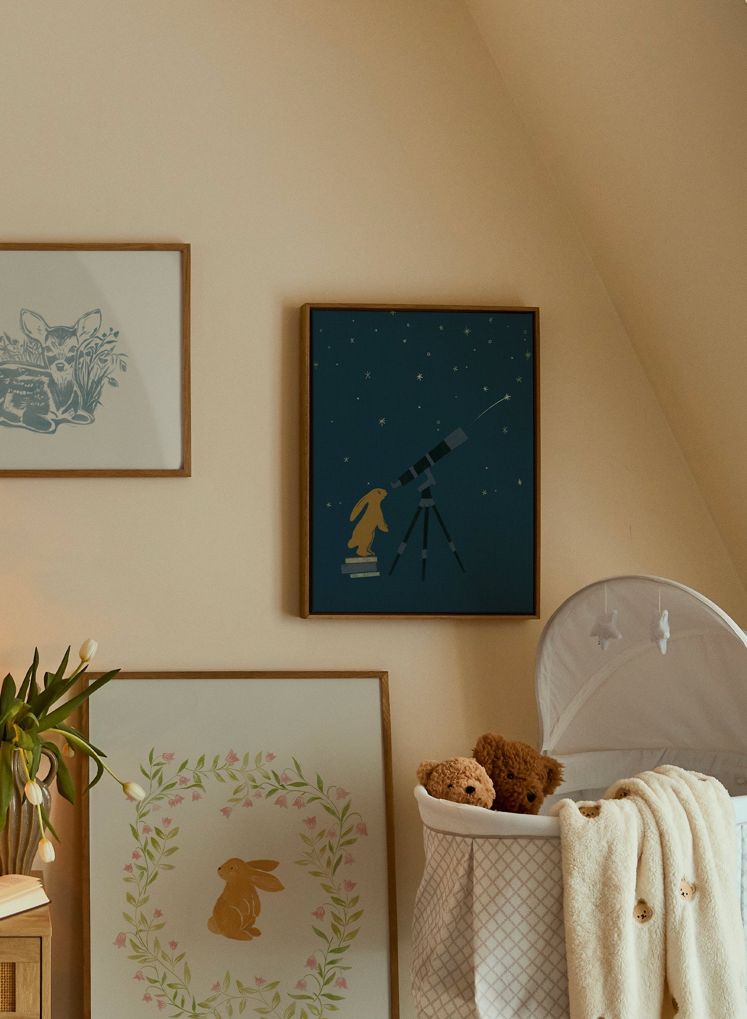 Littlest Stargazer Canvas Wall Art - Nursery Decor for Baby's Room | Space-Themed Kids Bedroom Decor | Perfect for Newborn Gifts & Celestial Nursery Theme