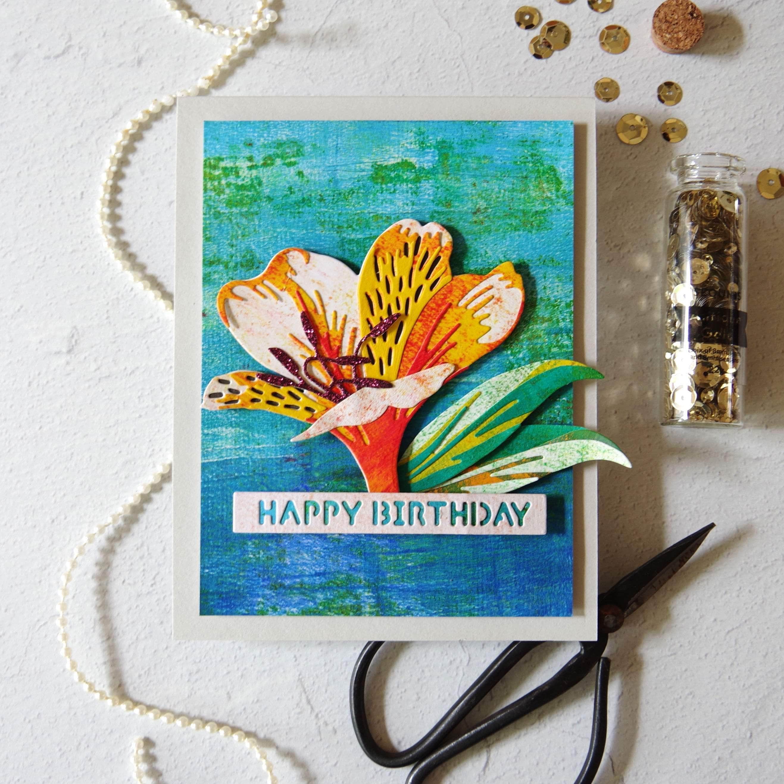 Peruvian Lily Layering Die Set for Paper Crafting - DIY Floral Card Making & Scrapbooking Supplies | Perfect for Handmade Greeting Cards, Invitations, and Home Decor