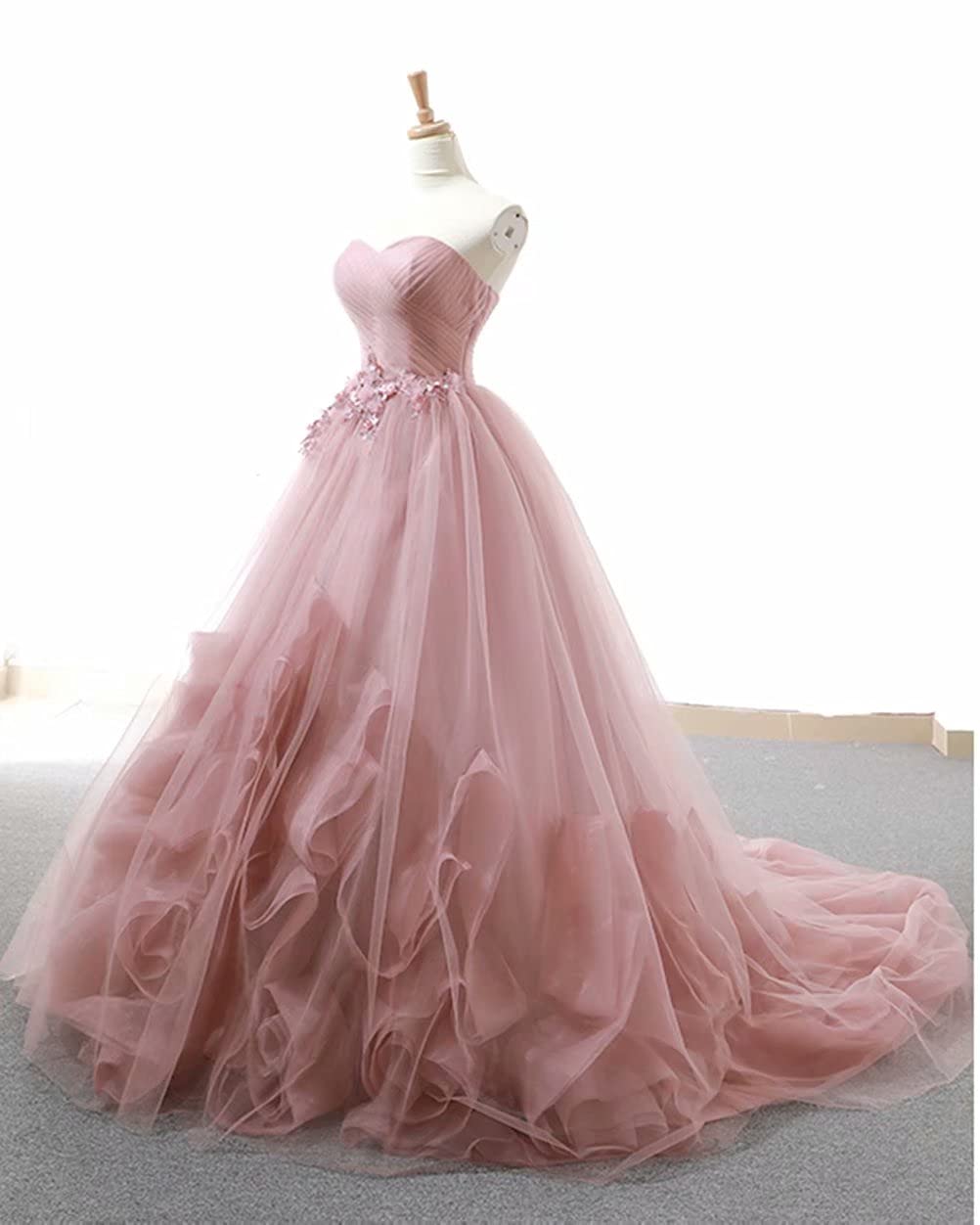 Luxurious Sweet 16 Flower Applique Tulle Quinceañera Dress - Elegant Wedding Ball Gown for Quinceañera, Sweet 16 Party & Formal Events