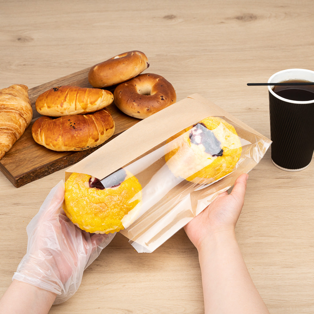 Eco-Friendly Kraft Paper Bread Bags with Side Window - 6