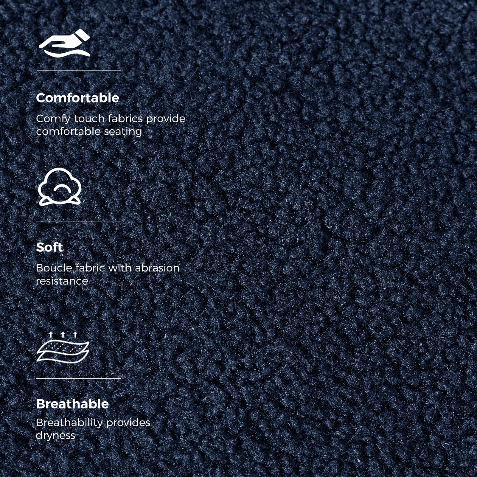 MAXYOYO Tufted Boucle Fabric Bean Bag Chair - Ultra Comfortable Lazy Sofa with Filler for Adults & Teens (Navy Blue) - Perfect for Living Rooms, Bedrooms & Game Rooms
