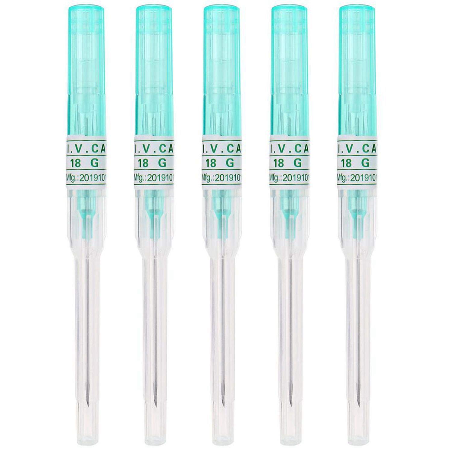 18G IV Catheter Needles Kit - 5PCS Professional Piercing Needles for IV Start, Ear & Nose Piercing - Medical Grade Stainless Steel Needles for Tattoo Artists, Body Piercers & Medical Use