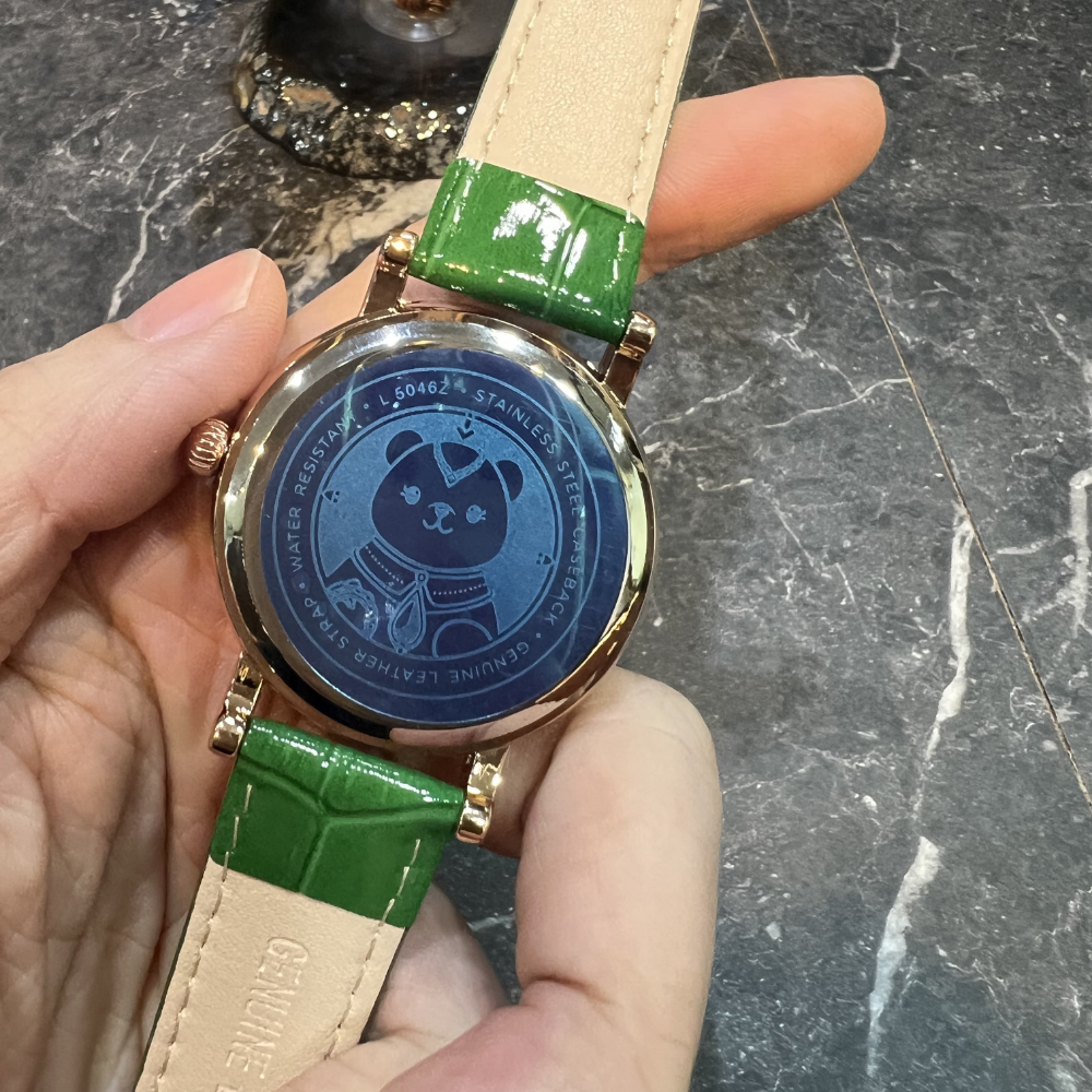 AG Collective Green Leather Strap Women's Watch L 5046 RGRB GN - Elegant Fashion Accessory for Everyday Wear & Special Occasions