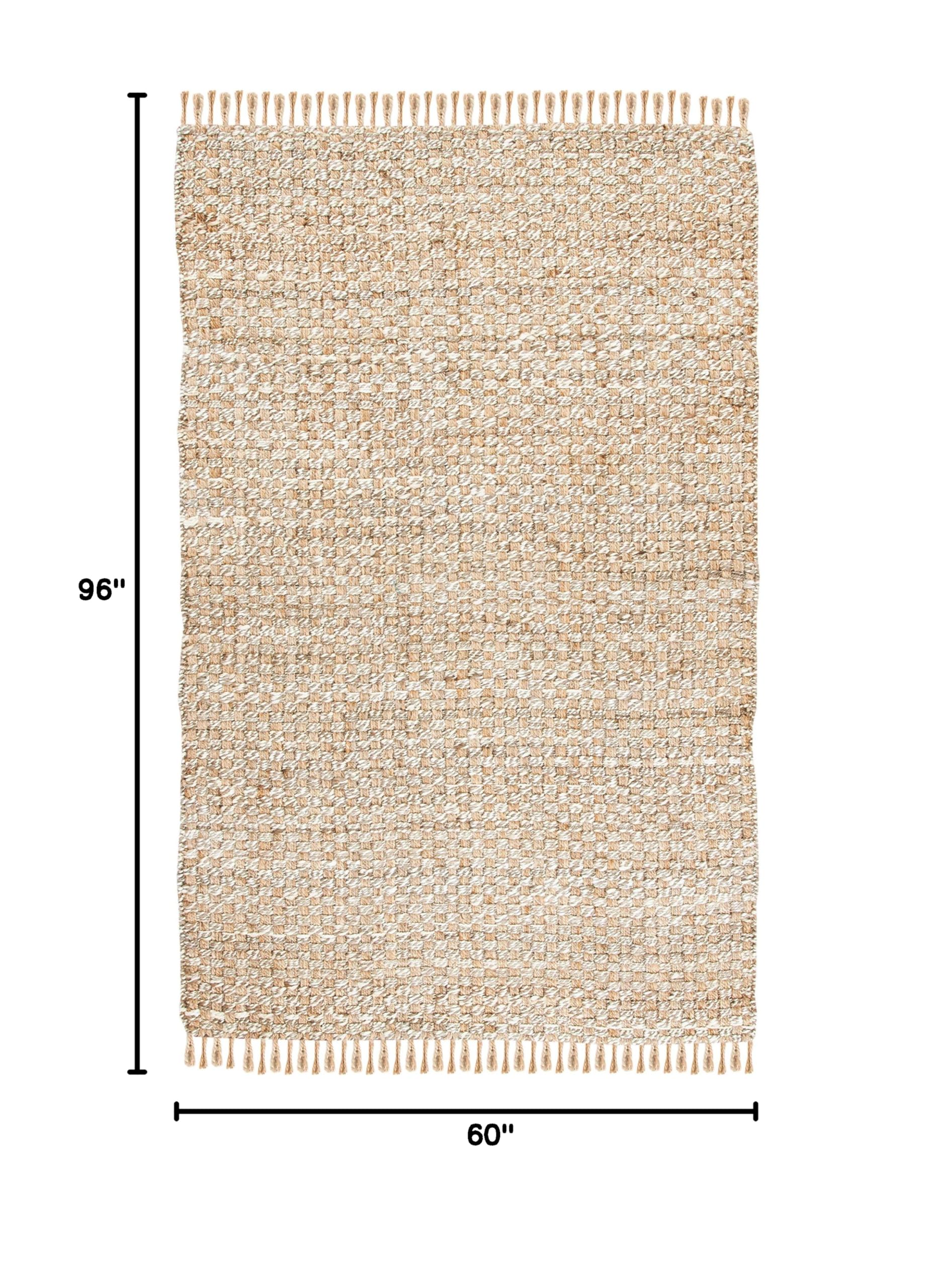 SAFAVIEH Natural Fiber Collection 5' x 8' Jute Area Rug - Neutral Grey with Tassel Design, Eco-Friendly Handwoven Rug for Living Room, Bedroom & High Traffic Areas | Perfect for Boho, Farmhouse & Coastal Decor Styles (NF868B)