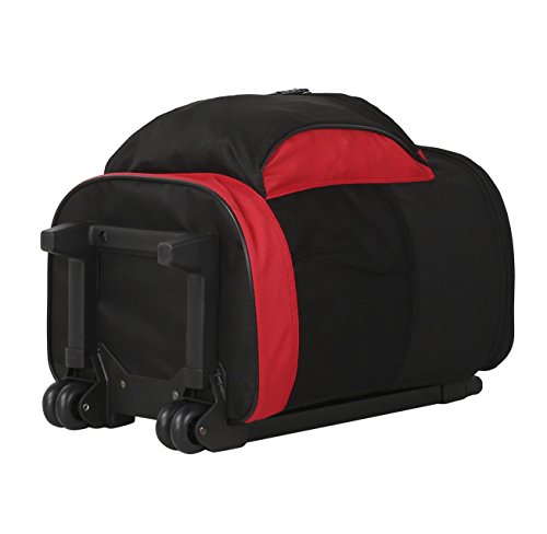 16 Quart Insulated Rolling Cooler with 2 Compartments - Red | Portable for Picnics, Beach, Camping & Tailgating