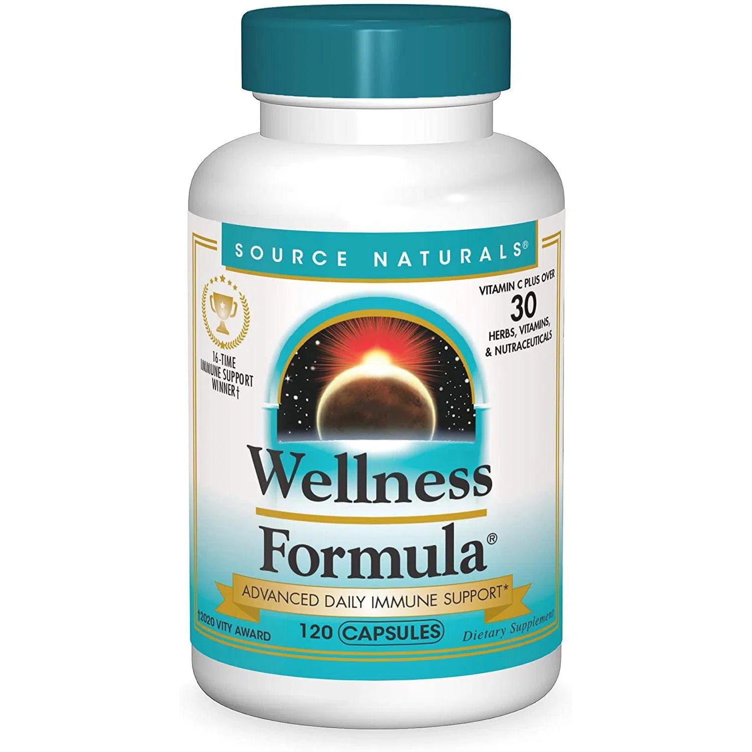 Source Naturals Wellness Formula - Immune Support Supplement with Vitamins, Herbs & Antioxidants for Daily Health & Wellness | Boosts Immunity, Energy & Overall Well-Being | Ideal for Cold Season, Travel & Busy Lifestyles