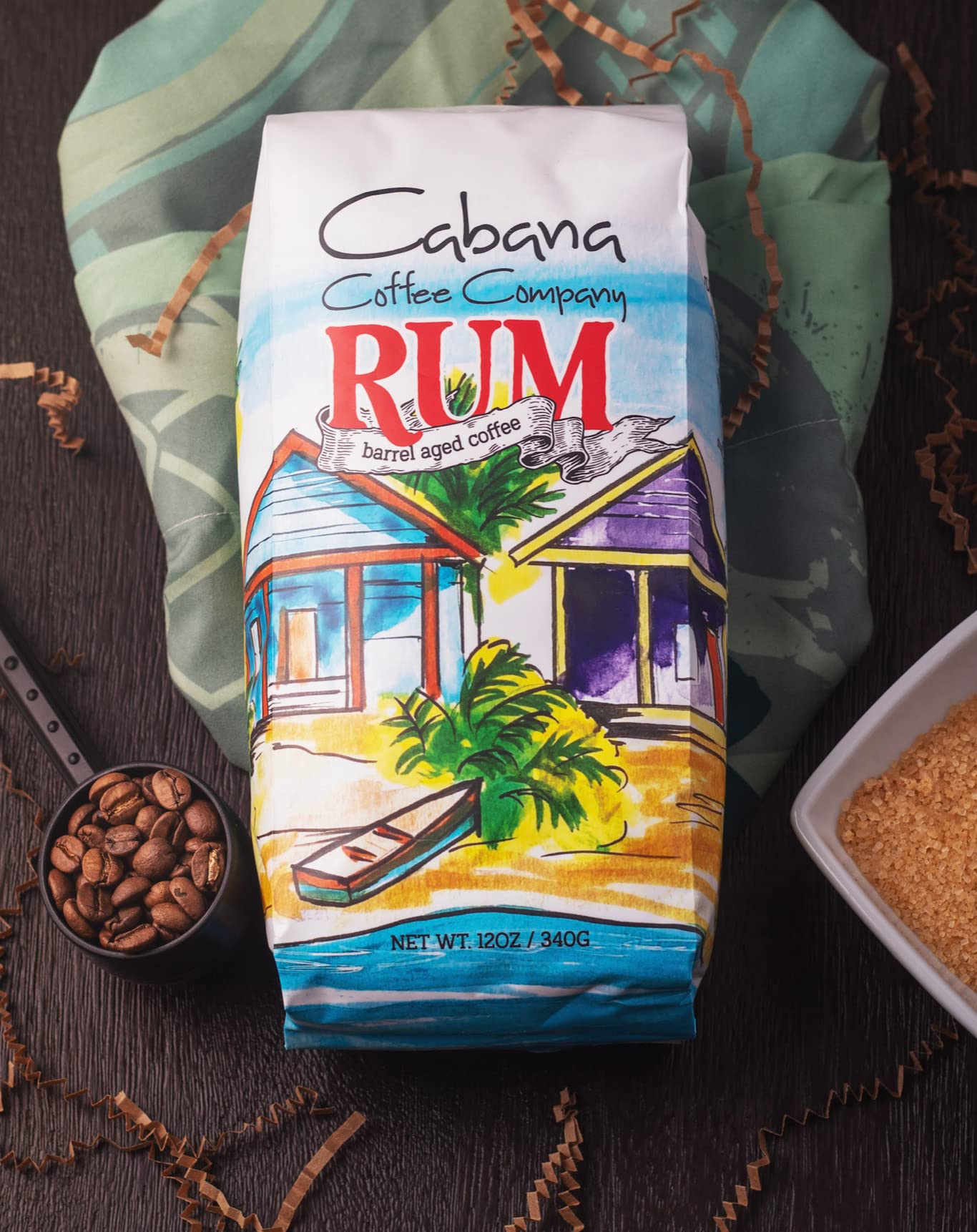 Rum Barrel Aged Coffee - Jamaican Rum Infused South American Beans - Whole Bean 12oz for Gourmet Brewing