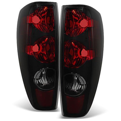 AKKON Black Smoked Tail Lights Assembly Pair for 2004-2012 Chevy Colorado & GMC Canyon - Left & Right Replacement Lamps for Enhanced Visibility & Style - Perfect for Off-Roading, Night Driving & Custom Truck Upgrades