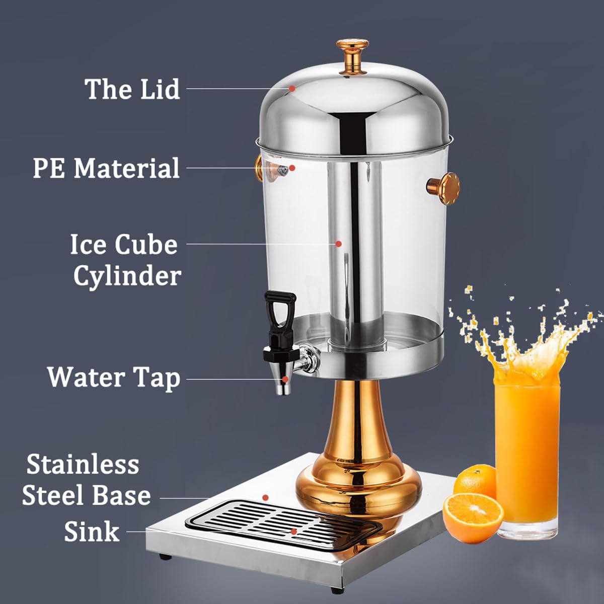 OLSKFUH Transparent Beverage Dispenser - Large Capacity Drink Container with Tap for Commercial & Home Use | Perfect for Parties, Restaurants, and Family Gatherings