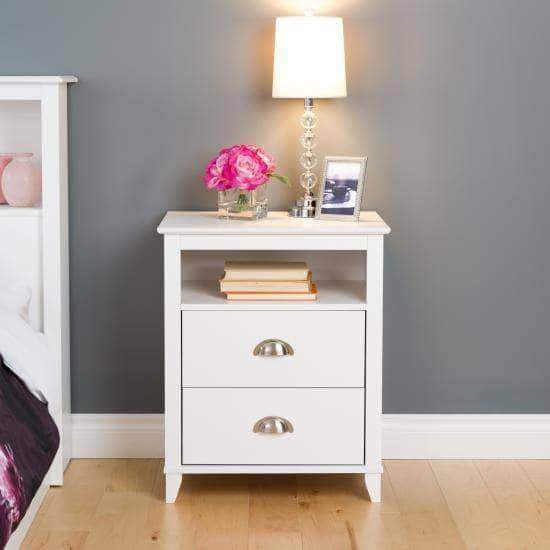 Yaletown 2-Drawer Tall Nightstand - Modern Bedside Table with Storage | Multiple Finish Options | Perfect for Small Bedrooms & Studio Apartments