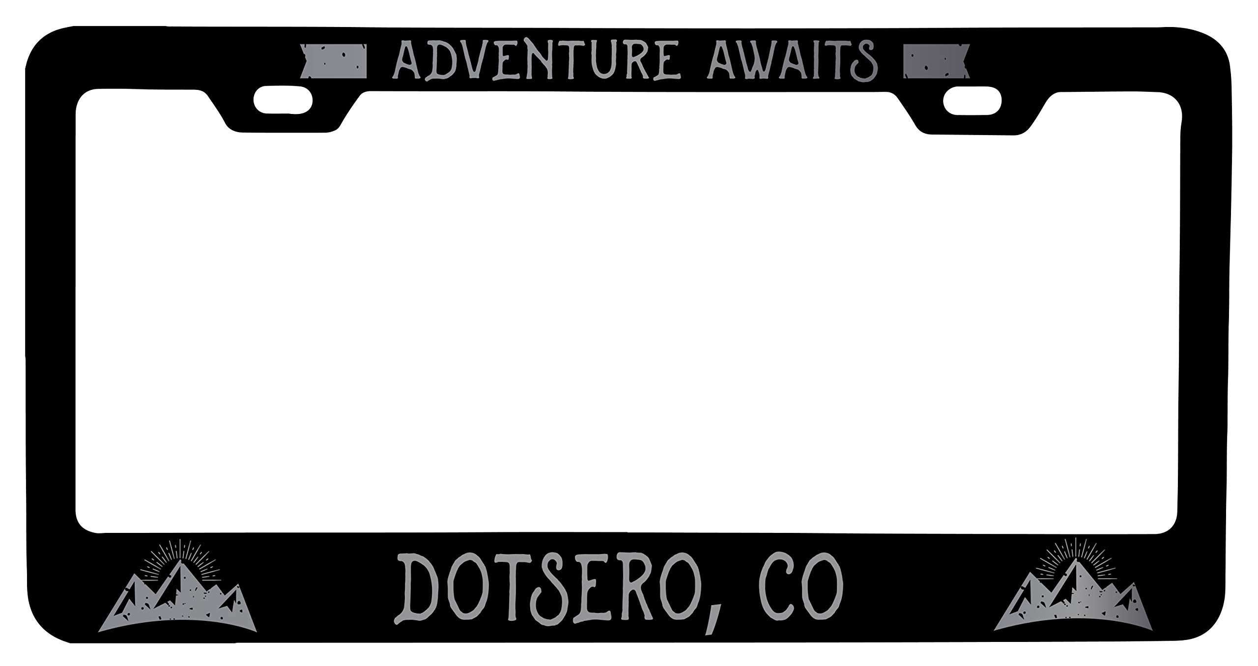 Dotsero Colorado Laser Etched Vanity Black Metal License Plate Frame - Personalized Car Accessory for Trucks, SUVs & Vehicles - Perfect Gift for Car Enthusiasts & Colorado Lovers