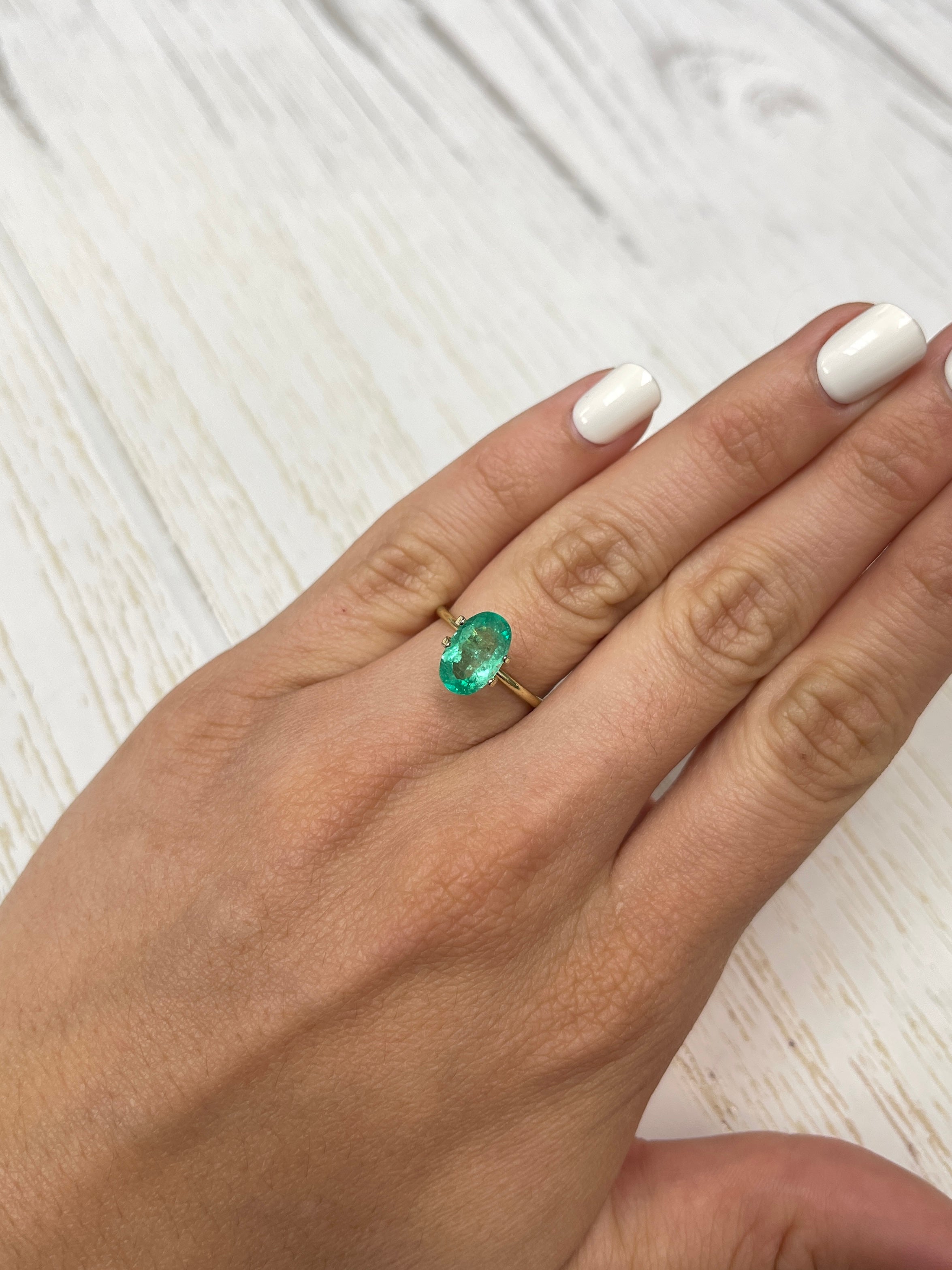 1.98 Carat 11x7mm Natural Colombian Emerald - Oval Cut Loose Green Gemstone for Jewelry Making, Engagement Rings & Fine Collections