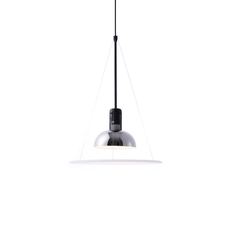 Modern UFO Flying Saucer Pendant Light - Sleek Chrome Finish, Adjustable Hanging LED Ceiling Lamp for Kitchen Island, Dining Room & Bedroom Lighting