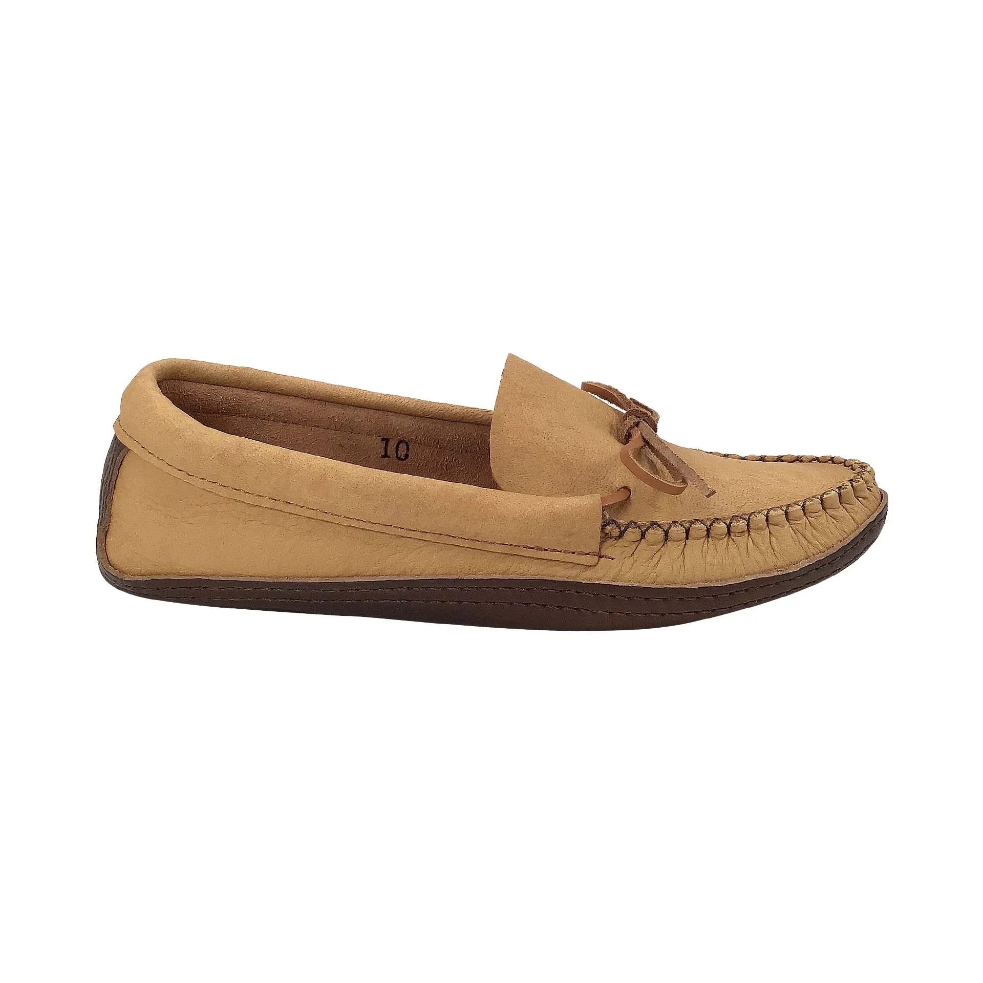 Premium Men's Moose Hide Leather Earthing Moccasins with Heavy Oil Tan Sole - Comfortable Indoor/Outdoor Grounding Shoes for Relaxation & Wellness