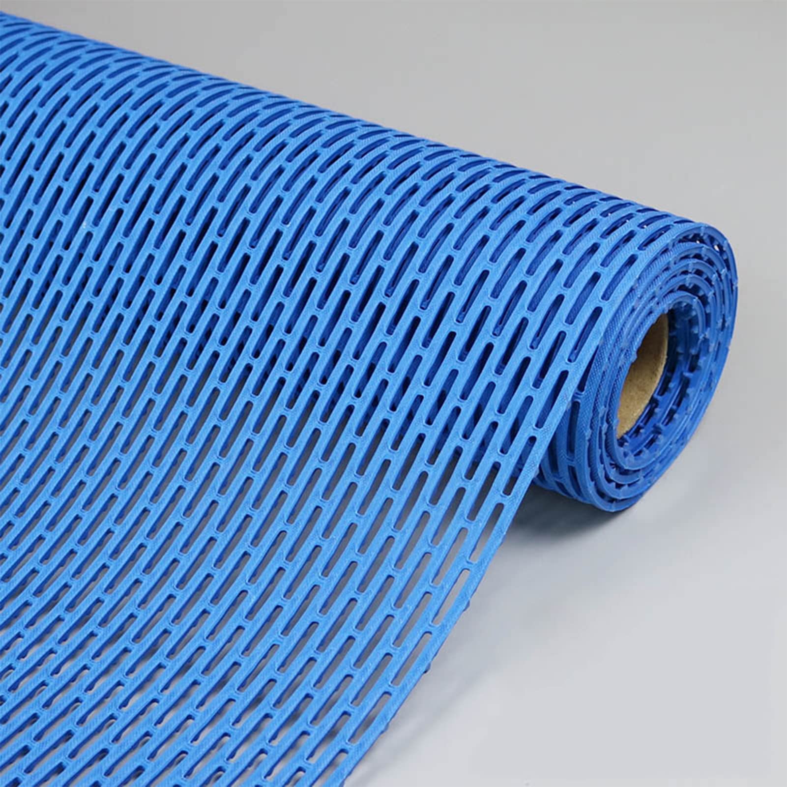 Non-Slip Shower Mat with Drain Holes - 130x90cm/50.7x35.1in Bath Tub Mat for Bathroom, Corridor & Outdoor Balcony - Waterproof Anti-Slip Floor Mat (Blue) - Perfect for Showers, Bathtubs, Pool Decks & Wet Areas
