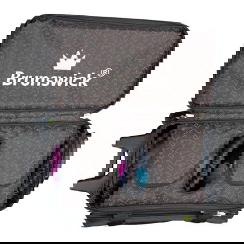 Brunswick Quest Double Roller Blue Bowling Bag - Premium 2-Ball Roller Bag for Bowling Enthusiasts | Perfect for League Play & Tournaments | Durable & Stylish Bowling Accessory