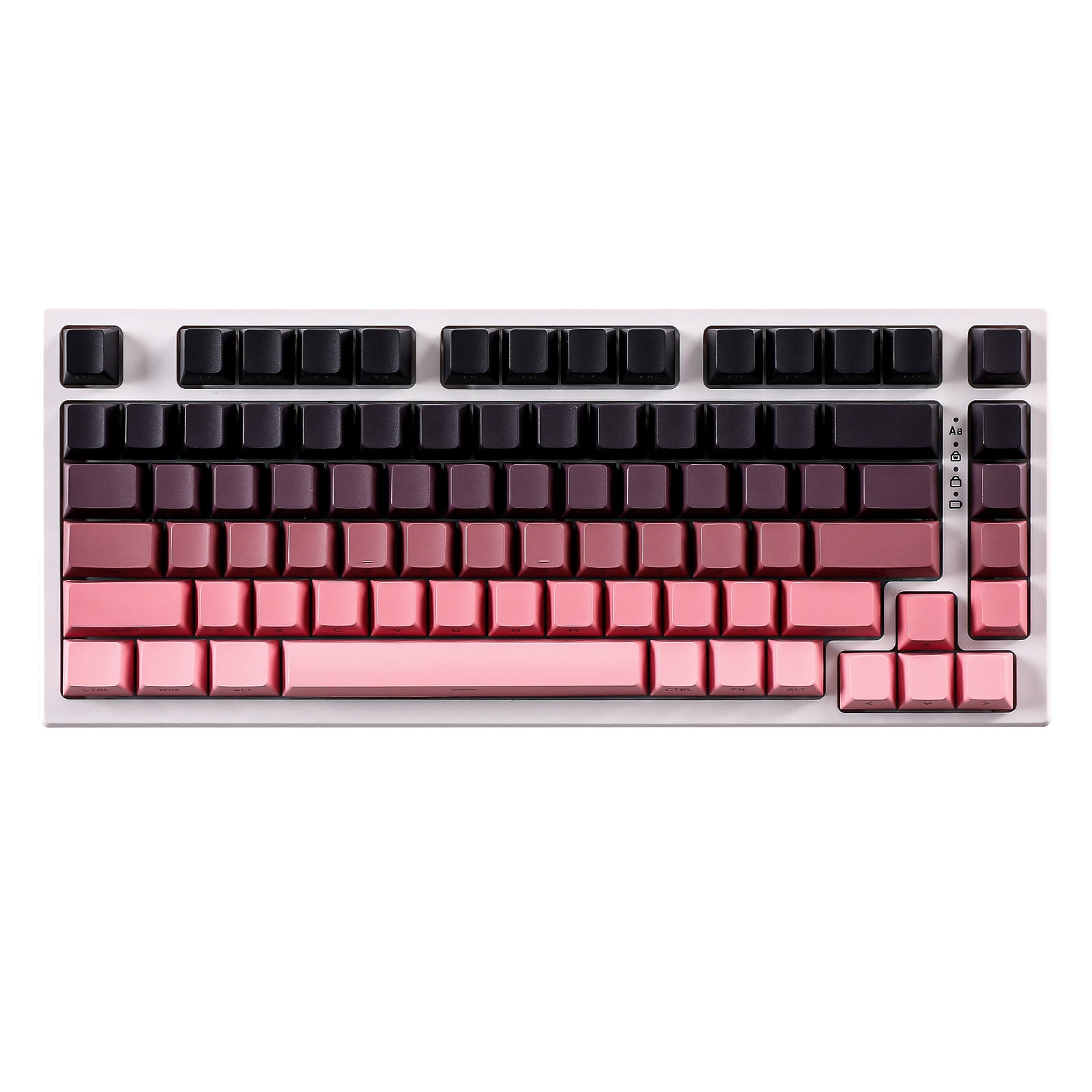 YUNZII Gradient Black Pink Cherry Profile Keycap Set - PBT Double Shot Shine Through Keycaps for Mechanical Keyboards (104 Keys) - Perfect for Gaming, Typing & Custom Keyboard Builds