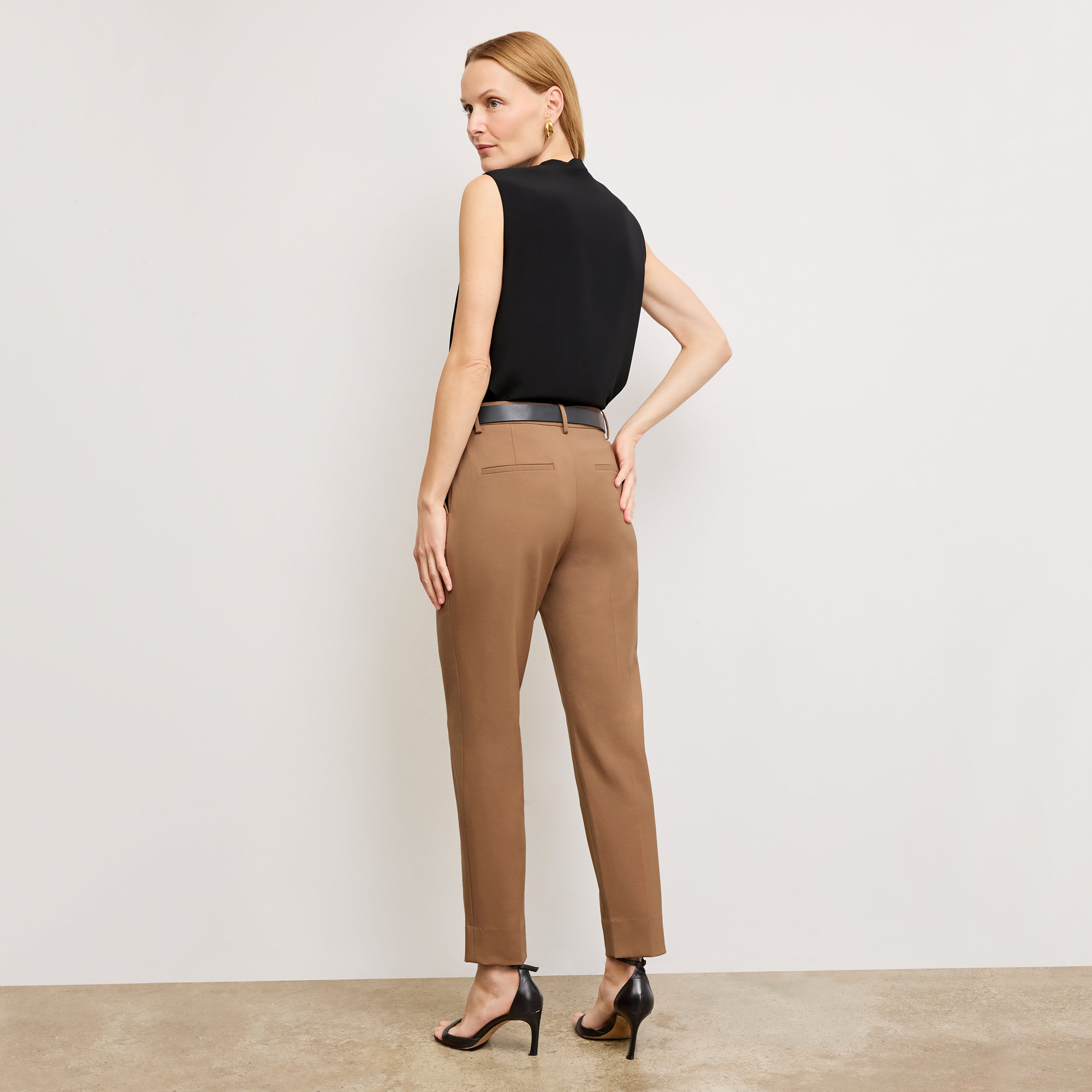 Mejia Washable Wool Twill Pants in Camel Color - Comfortable & Durable Trousers for Office, Travel & Casual Wear